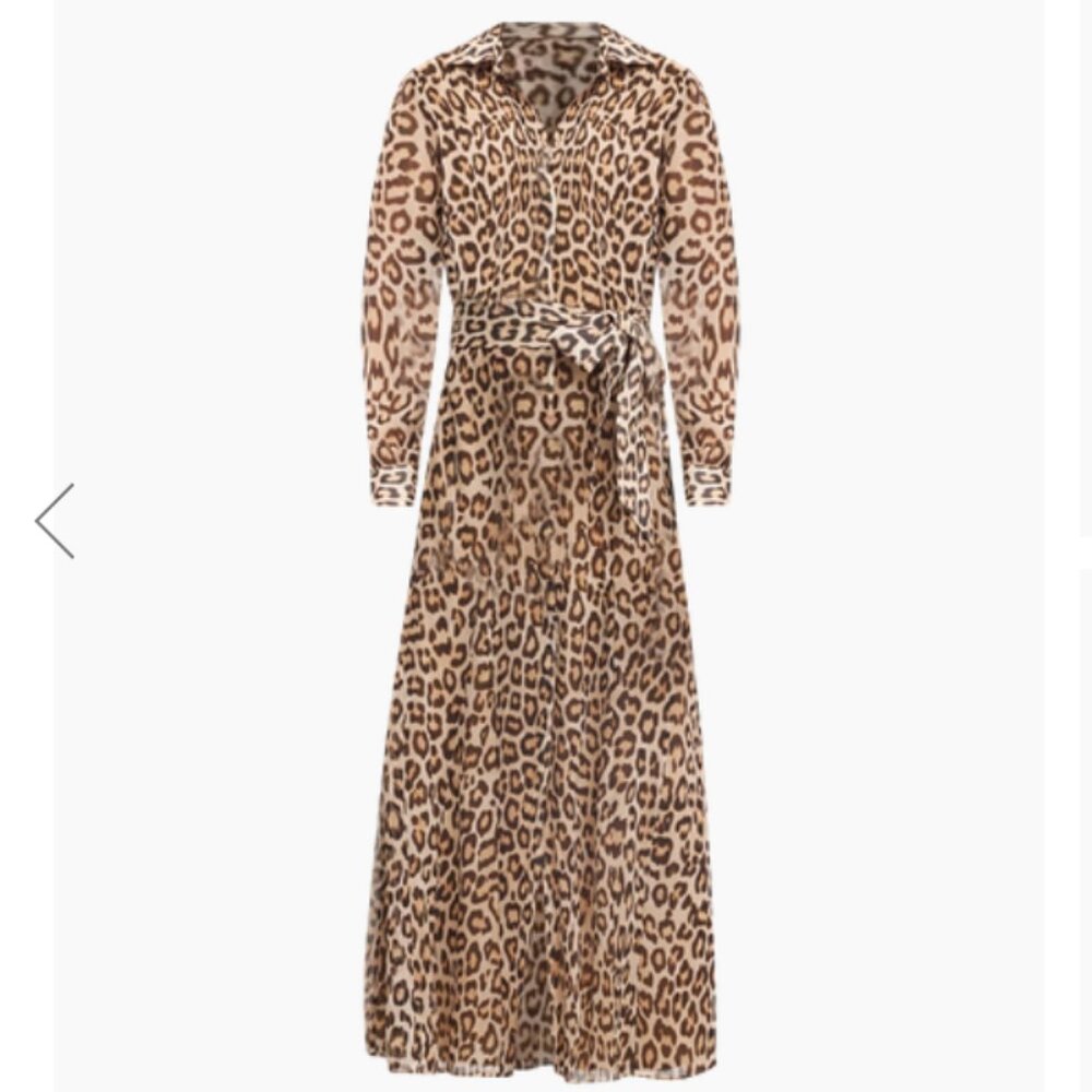 Chico's Cheetah-Print Godet Maxi Dress in Briar Brown Size 00. NWT!!!